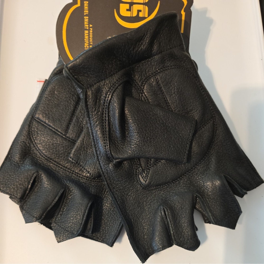 Daniel Smart DS96-XL Tough Deer Skin Fingerless Motorcycle Gloves